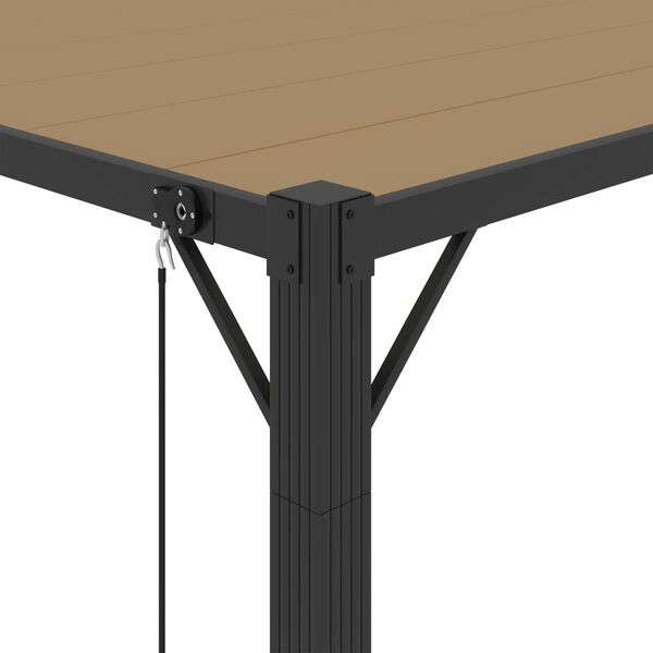 vidaXL Κιόσκι με Ανοιγόμενη Οροφή Taupe 3 x 4 μ. Ύφασμα και Αλουμίνιο
