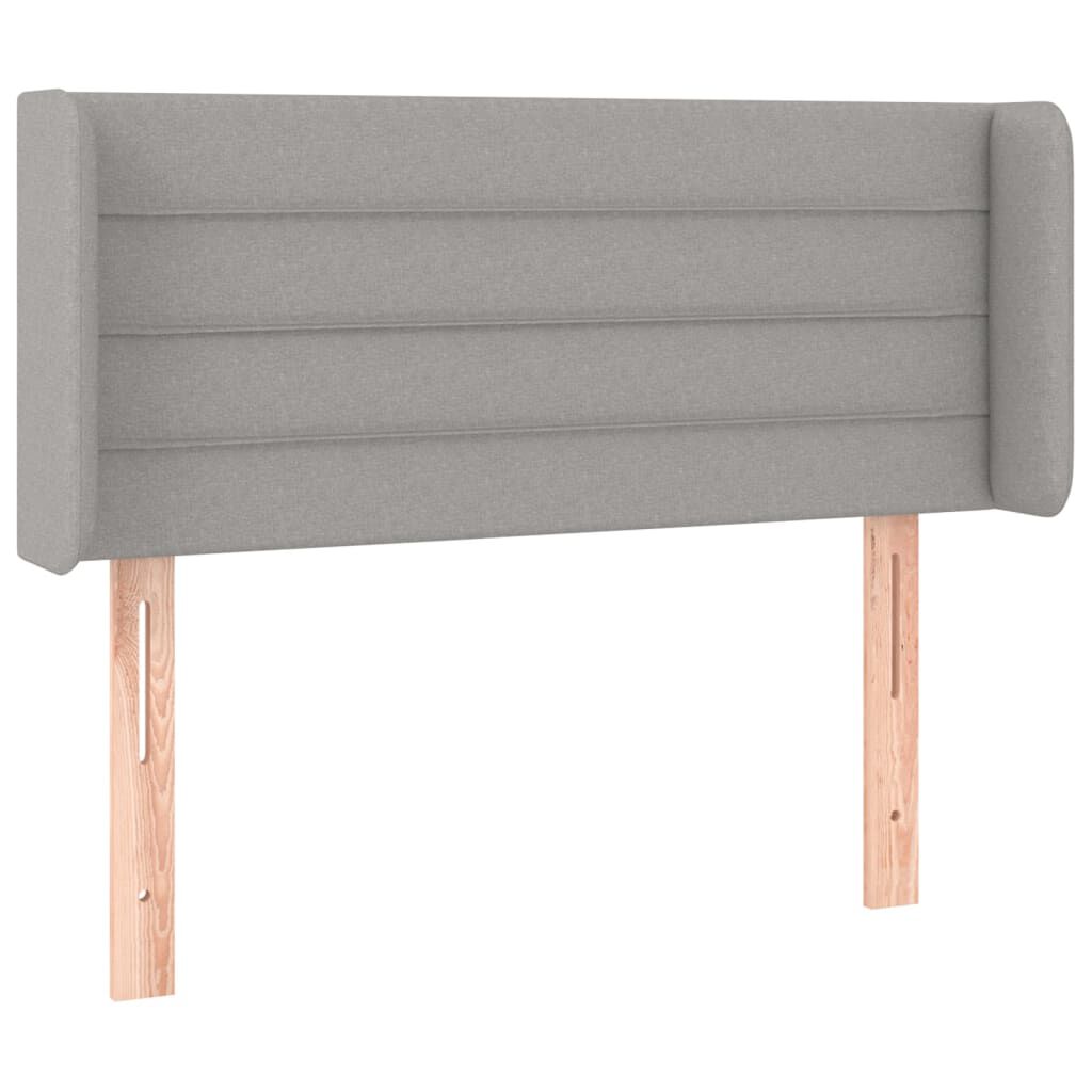 vidaXL Κεφαλάρι Κρεβατιού LED Ανοιχτό Γκρι 93x16x78/88 εκ. Υφασμάτινο