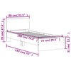 vidaXL Πλαίσιο Κρεβατιού με Κεφαλάρι Γκρι Sonoma 75x190 εκ. Επεξ. Ξύλο