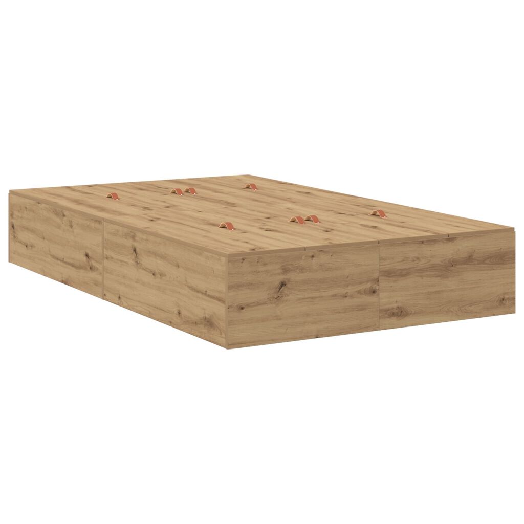 vidaXL Κρεβάτι αποθήκευσης Artisan Oak 120x200 εκ