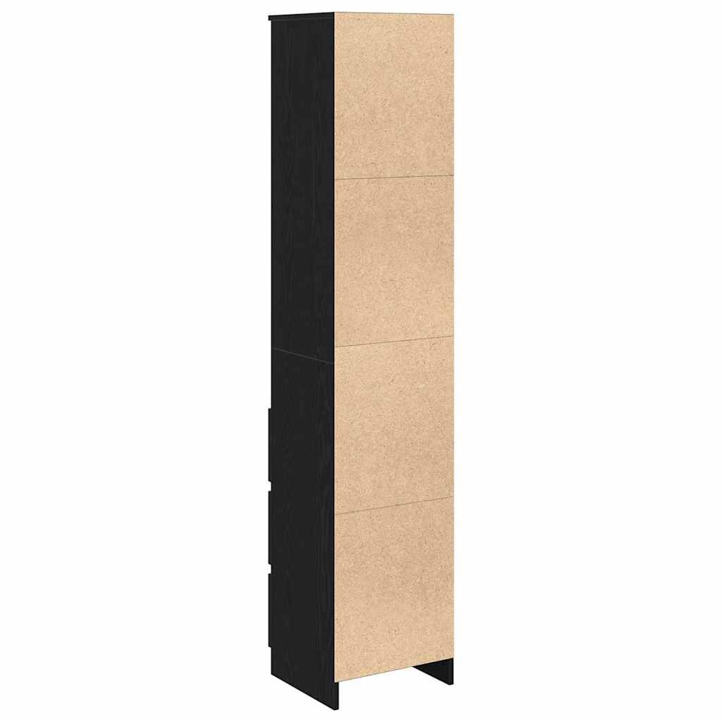 vidaXL Ντουλάπι Μαύρη δρυς 37,5x35x180 εκ. από Επεξεργασμένο Ξύλο
