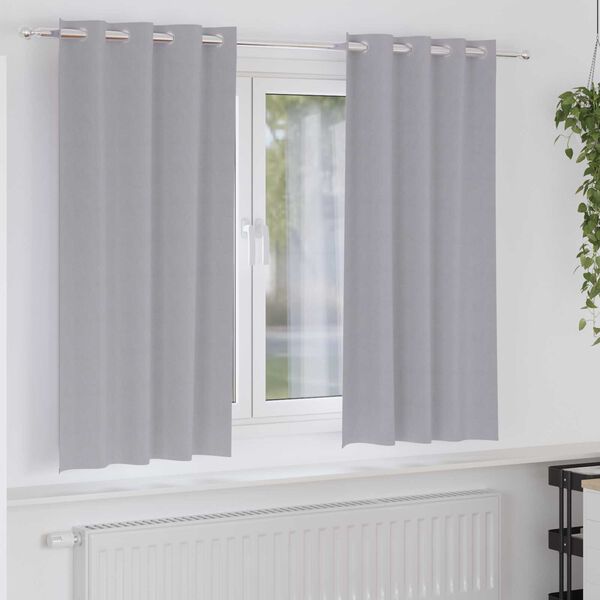 vidaXL Κουρτίνες 2 pcs Μεταλλικό Γκρι 175 x 140 εκ. Πολυεστέρας