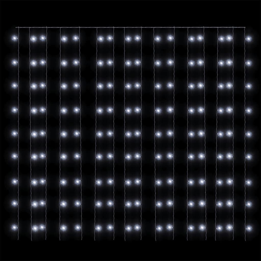 vidaXL Κουρτίνα LED Φωτάκια 300 LED Ψυχρό Λευκό 3 x 3 μ. 8 Λειτουργίες