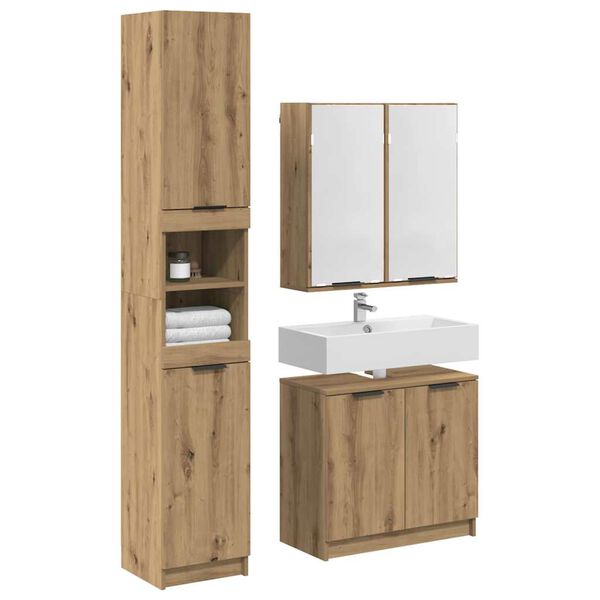 vidaXL &Sigma;&epsilon;&tau; &Nu;&tau;&omicron;&upsilon;&lambda;&alpha;&pi;&iota;ώ&nu; &Mu;&pi;ά&nu;&iota;&omicron;&upsilon; 3 pcs Artisan Oak &Epsilon;&pi;&epsilon;&xi;&epsilon;&rho;&gamma;&alpha;&sigma;&mu;έ&nu;&omicron; &xi;ύ&lambda;&omicron;