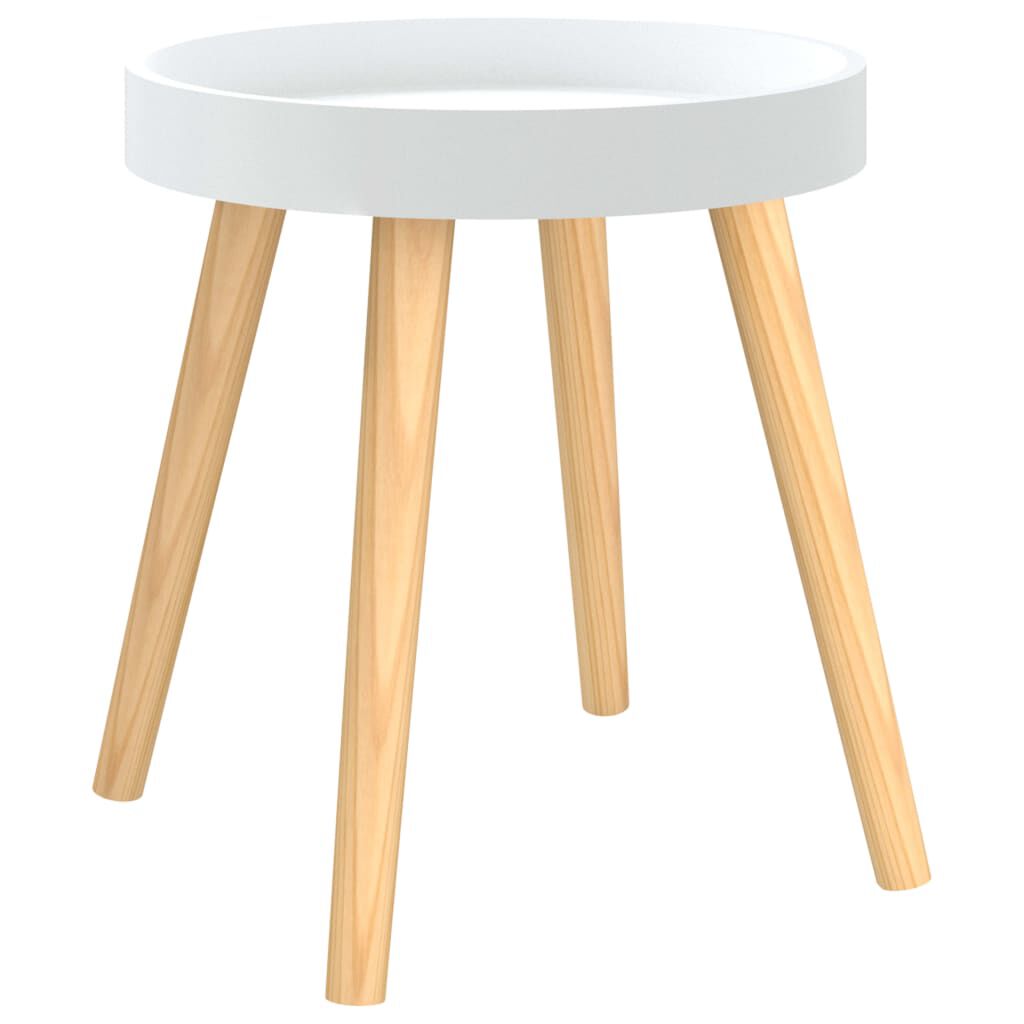 vidaXL Βοηθητικό Τραπέζι Λευκό 38 x 38 x 40 εκ. Επεξ. Ξύλο&Μασίφ Πεύκο