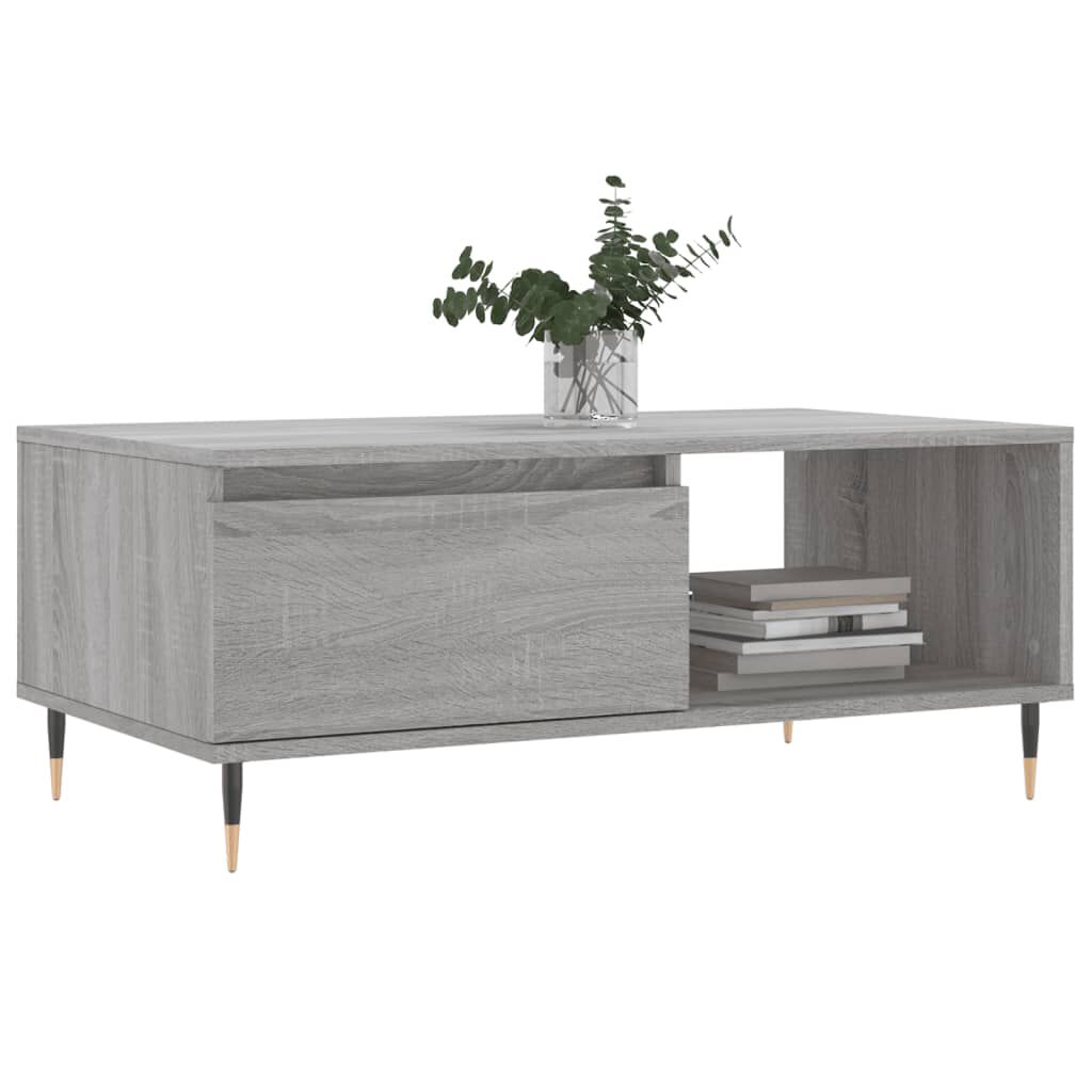 vidaXL Τραπεζάκι Σαλονιού Γκρι Sonoma 90x50x36,5εκ. Επεξεργασμένο Ξύλο