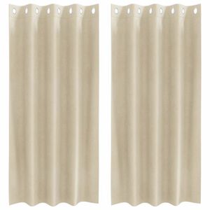 vidaXL Κουρτίνες με κουρτίνες 2 pcs Κρεμ 140 x 175 cm Βελούδο