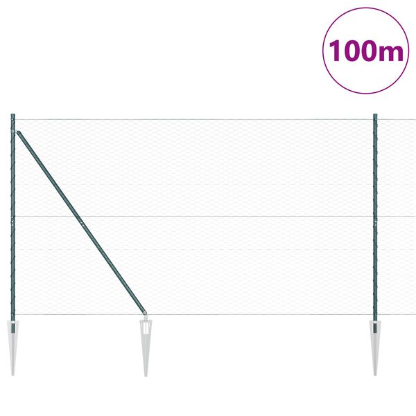 vidaXL Εξάγωνος Φράχτης Πράσινος 1.5x100 μ Ατσάλι