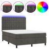vidaXL &Kappa;&rho;&epsilon;&beta;ά&tau;&iota; Boxspring &mu;&epsilon; &Sigma;&tau;&rho;ώ&mu;&alpha; & LED &Sigma;&kappa;. &Gamma;&kappa;&rho;&iota; 140x190&epsilon;&kappa;. &Beta;&epsilon;&lambda;&omicron;ύ&delta;&iota;&nu;&omicron;