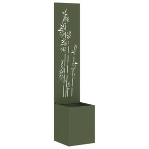 vidaXL Οθόνη Ιδιωτικότητας Κήπου Floral Λαδί 32 x 140 εκ.