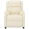 vidaXL Πολυθρόνα Μασάζ με Ανύψωση Κρεμ Συνθετικό Δέρμα