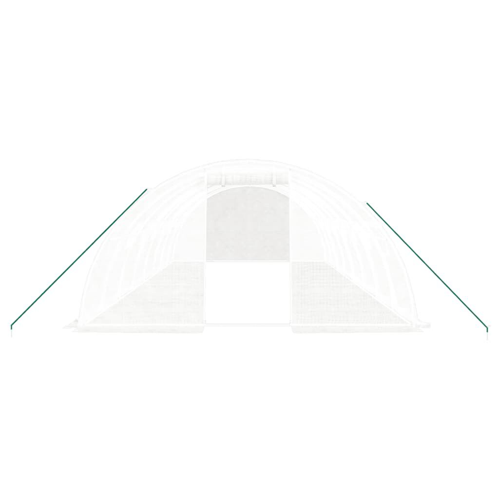 vidaXL Θερμοκήπιο Λευκό 32 μ² 8 x 4 x 2 μ. με Ατσάλινο Πλαίσιο