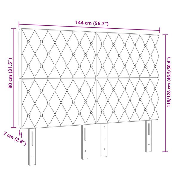 vidaXL LED Κεφαλάρι Μαύρο 72 cm σε Βελούδο