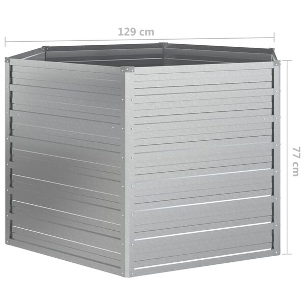 vidaXL Ζαρντινιέρα Υπερυψωμένη Ασημί 129 x 77 εκ. Γαλβανισμ. Χάλυβας