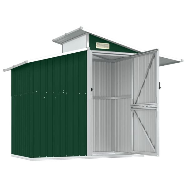 vidaXL Αποθήκη Κήπου Πράσινη 270x130x208,5 εκ. Γαλβανισμένο Ατσάλι