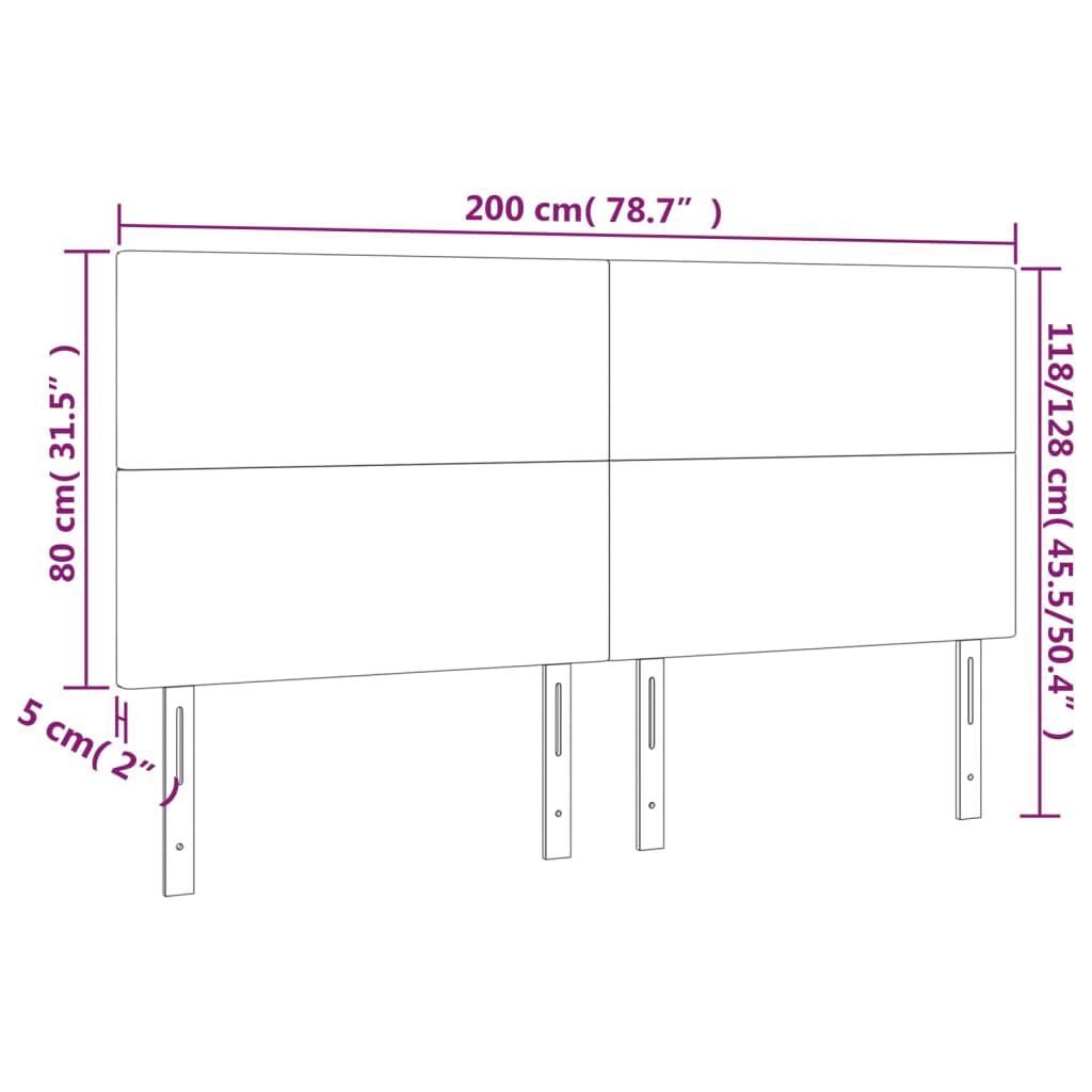 vidaXL Κεφαλάρια Κρεβατιού 4 τεμ.Σκούρο Μπλε 100x5x78/88 εκ. Βελούδινο