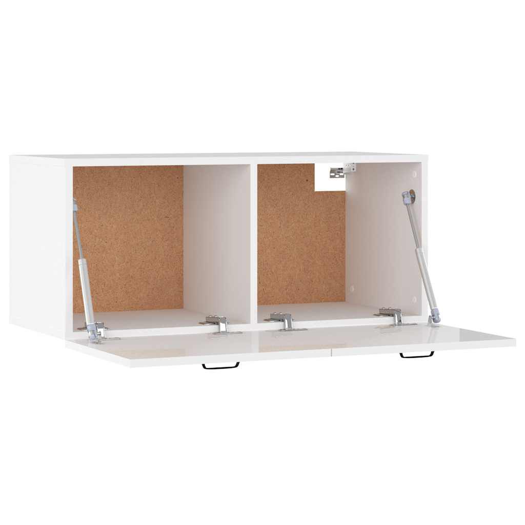 vidaXL Ντουλάπι Τοίχου Γυαλιστερό Λευκό 80x35x36,5 εκ. Επεξεργ. Ξύλο
