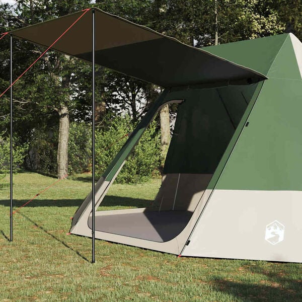 vidaXL Σκηνή Camping με στέγη Πράσινο 482 x 360 x 227 εκ ταφτάς