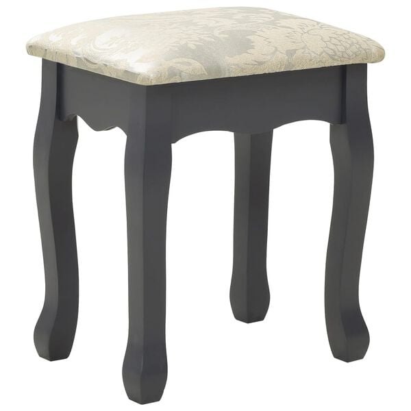 vidaXL Μπουντουάρ με Σκαμπό Γκρι 75 x 69 x 140 εκ. Ξύλο Παυλώνιας