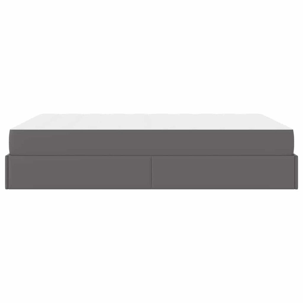 vidaXL Σκελετός κρεβατιού με στρώμα Γκρι 140 x 190 cm Τεχνητό δέρμα