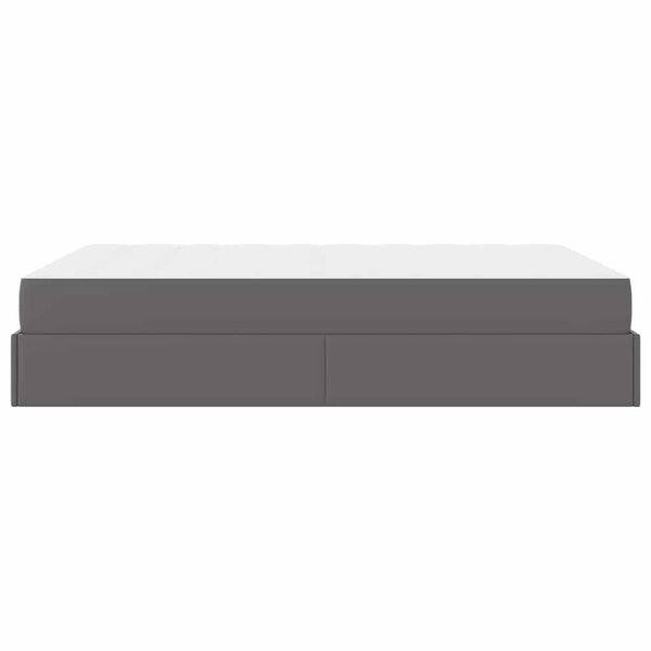 vidaXL Σκελετός κρεβατιού με στρώμα Γκρι 140 x 190 cm Τεχνητό δέρμα