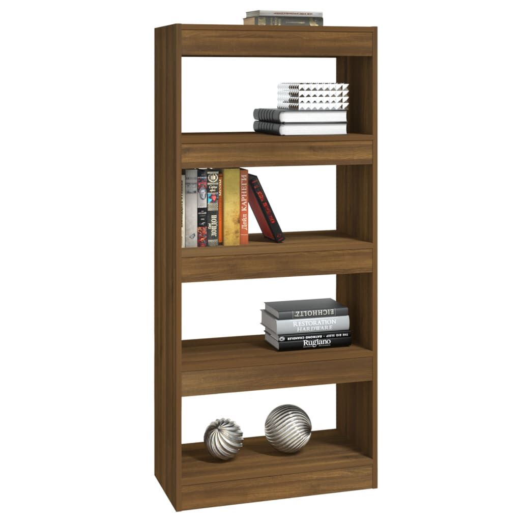 vidaXL Βιβλιοθήκη/Διαχωρ. Χώρου Καφέ Δρυς 60x30x135 εκ. Επεξεργ. Ξύλο