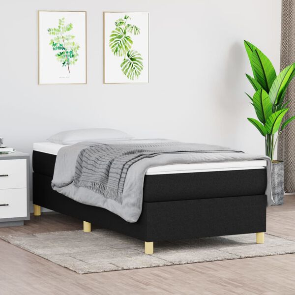 vidaXL &Kappa;&rho;&epsilon;&beta;ά&tau;&iota; Boxspring &mu;&epsilon; &Sigma;&tau;&rho;ώ&mu;&alpha; &Mu;&alpha;ύ&rho;&omicron; 100 x 200 &epsilon;&kappa;. &Upsilon;&phi;&alpha;&sigma;&mu;ά&tau;&iota;&nu;&omicron;