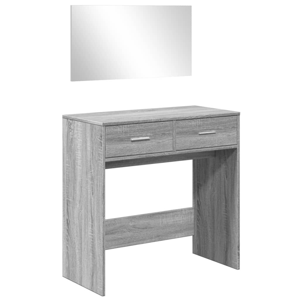 vidaXL Μπουντουάρ με Καθρέφτη Γκρι Sonoma 80 x 39 x 80 εκ.