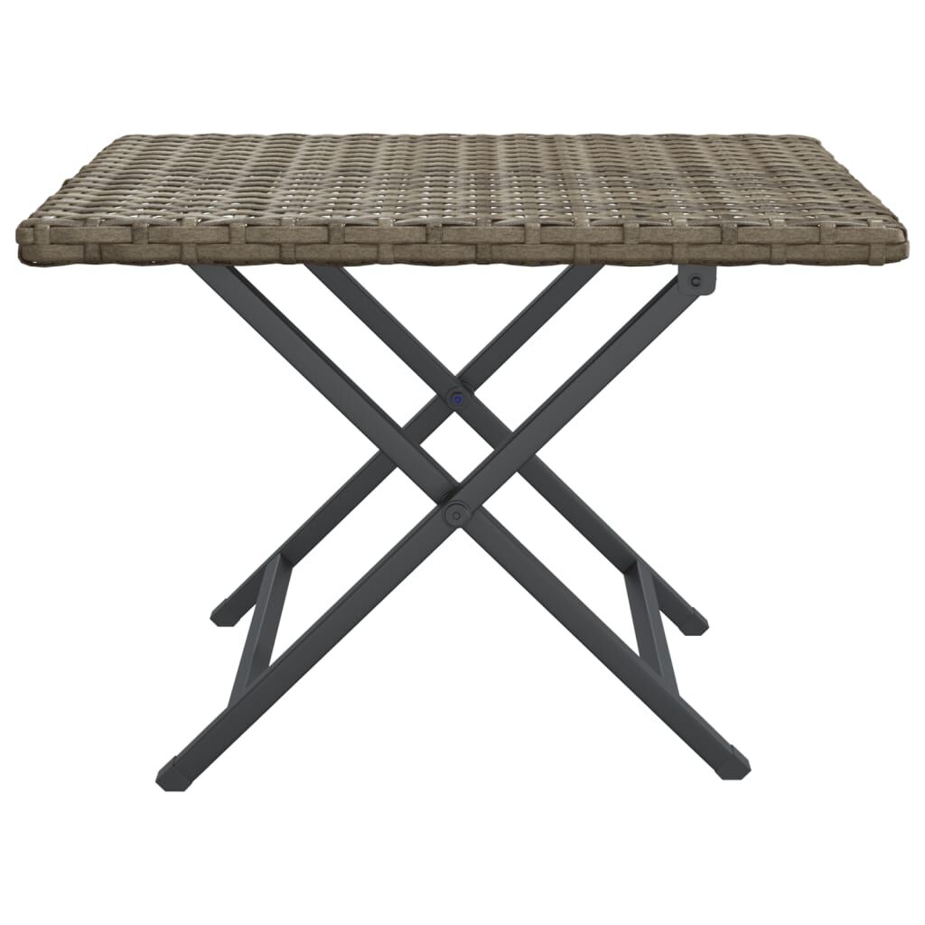 vidaXL Τραπέζι Πτυσσόμενο Γκρι 45 x 35 x 32 εκ. από Συνθετικό Ρατάν