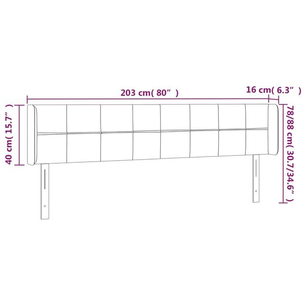 vidaXL Κεφαλάρι με Πτερύγια Ροζ 203x16x78/88 εκ. Βελούδινο