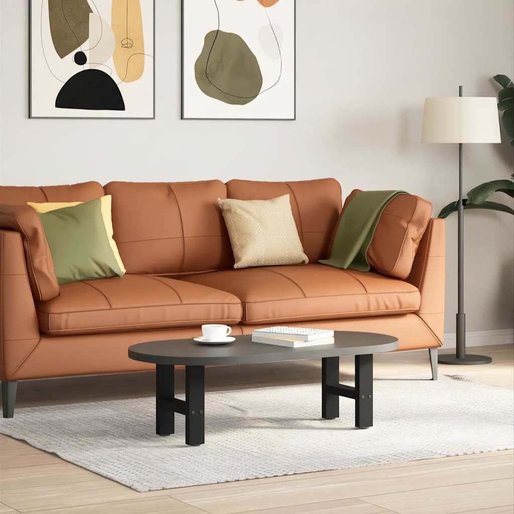 vidaXL Πόδια Τραπεζιού Σαλονιού 2 τεμ. Μαύρα 40x(30-31) εκ. Ατσάλι