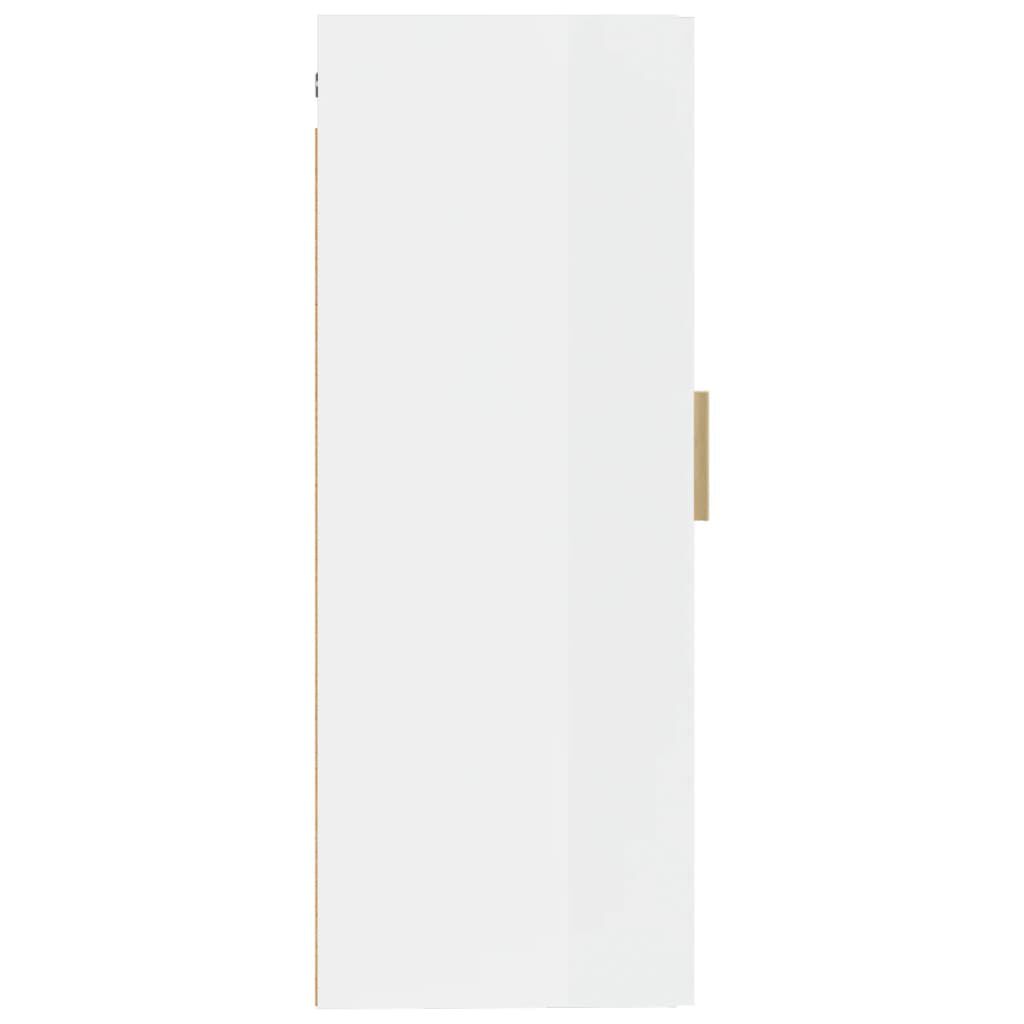 vidaXL Ντουλάπι Τοίχου Γυαλιστ. Λευκό 35x34x90 εκ. Επεξεργασμένο Ξύλο