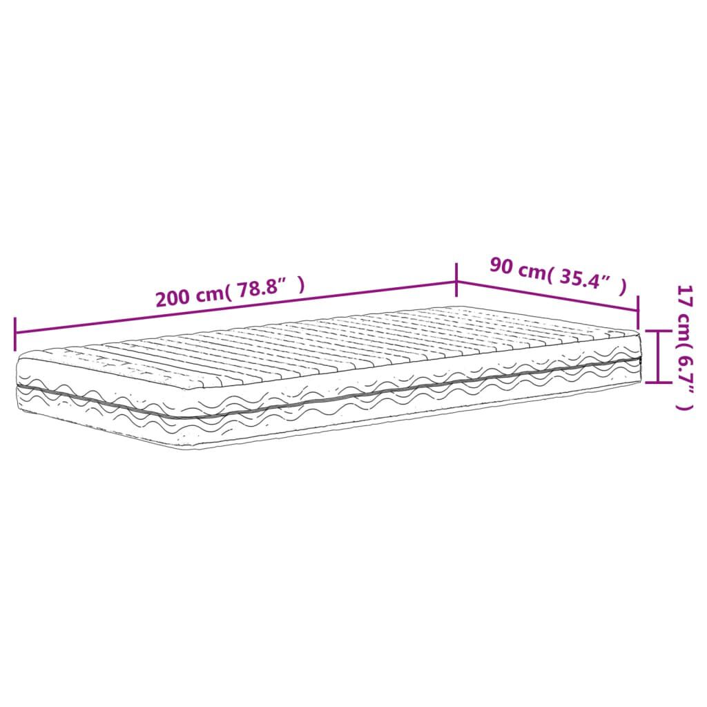 vidaXL Καναπές Κρεβάτι με Στρώμα 90x200 εκ. Μασίφ Ξύλο Πεύκου