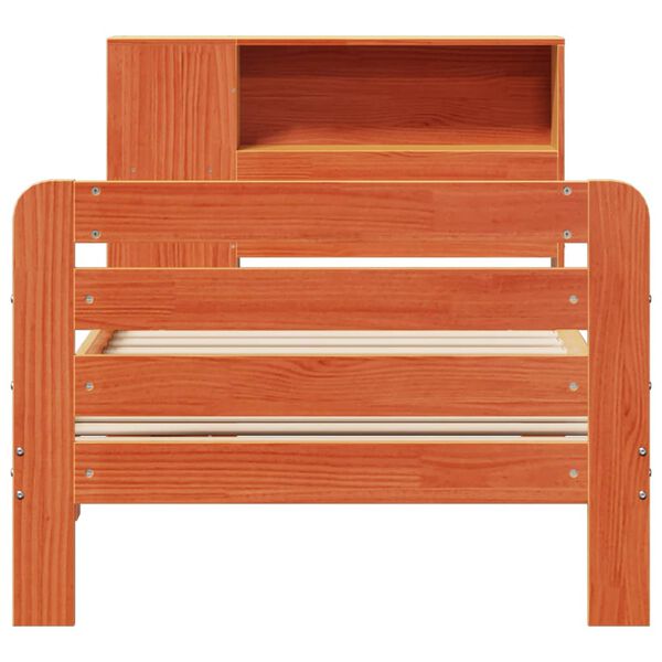 vidaXL Σκελετός Κρεβ. Χωρίς Στρώμα Καφέ Κεριού 75x190 εκ Μασίφ Πεύκο