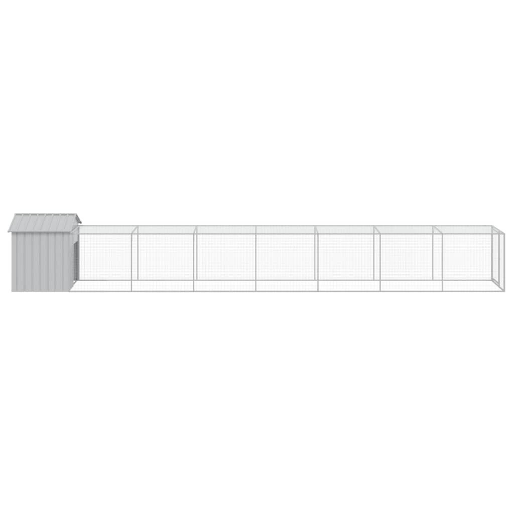 vidaXL Κοτέτσι με Περίβολο Αν. Γκρι 117x813x123 εκ. Γαλβαν. Ατσάλι