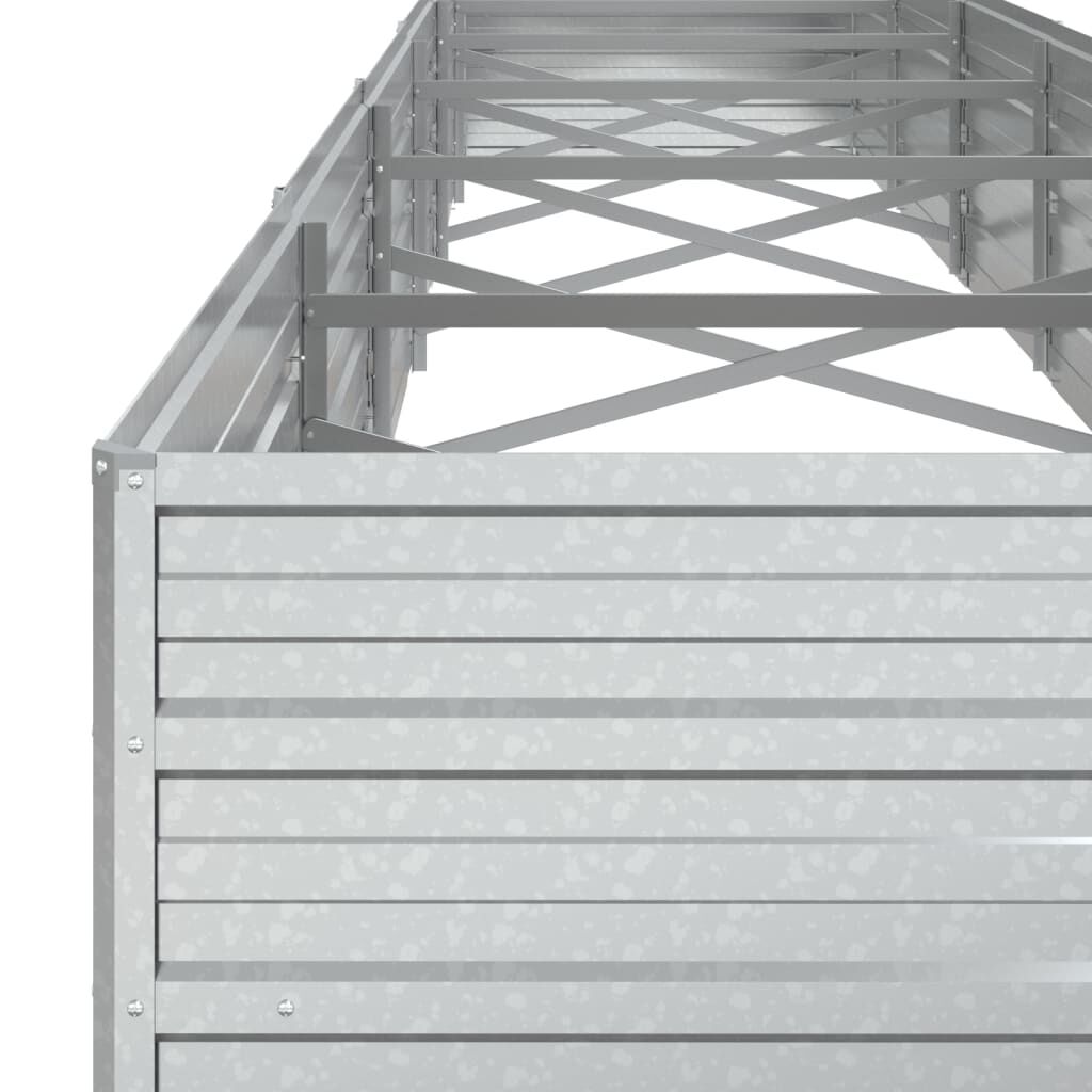 vidaXL Ζαρντινιέρα Υπερυψωμένη Ασημί 480x80x45 εκ. Γαλβανισμ. Χάλυβας