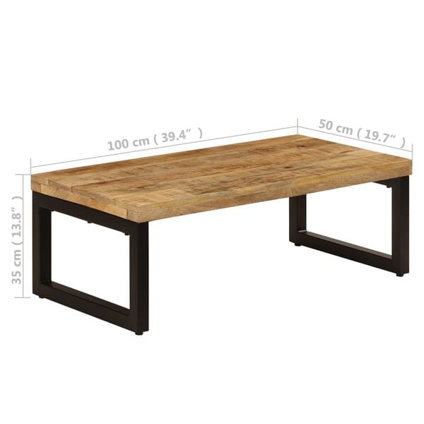 vidaXL Τραπεζάκι Σαλονιού 100x50x35 εκ. από Μασίφ Ξύλο Μάνγκο / Ατσάλι