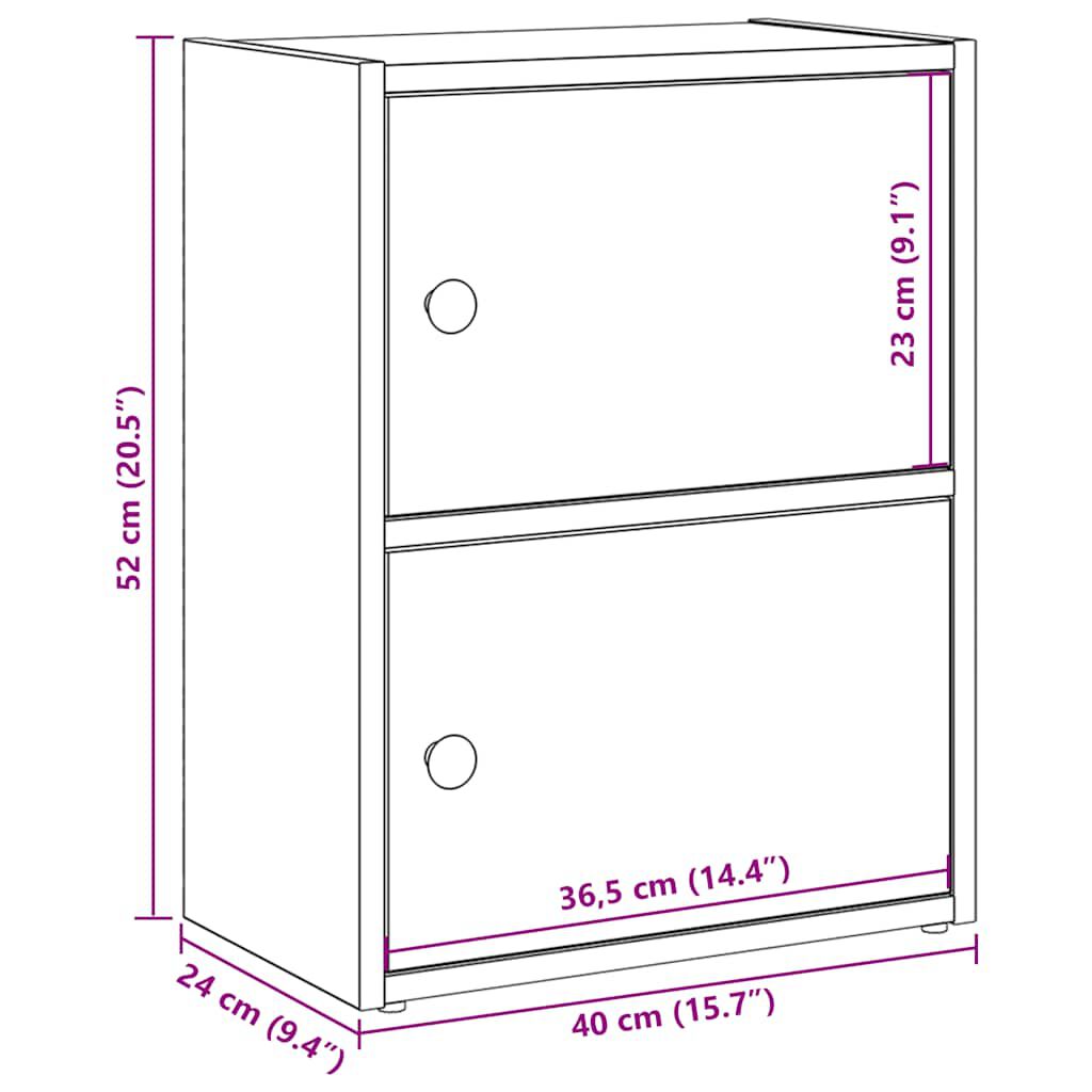 vidaXL Βιβλιοθήκη Καφέ Δρυς 40x24x52 εκ. από Επεξεργασμένο Ξύλο