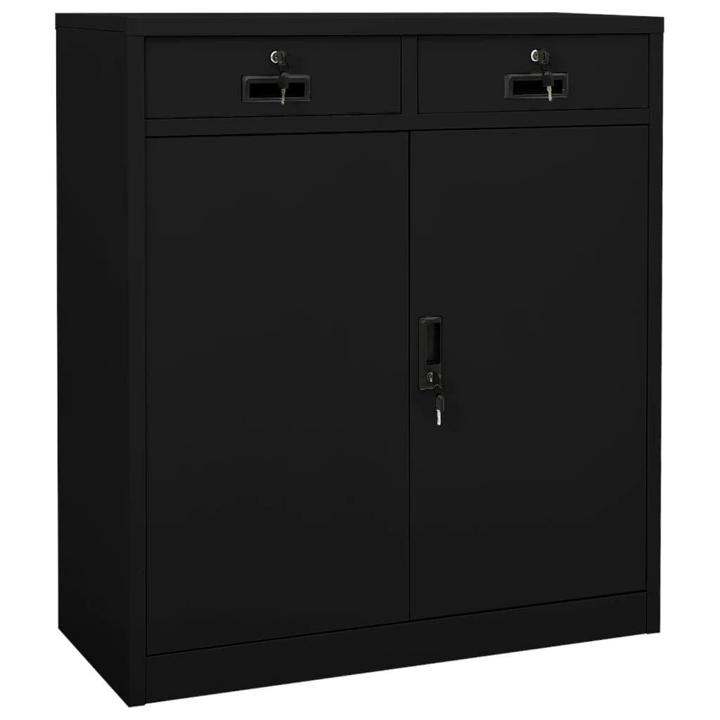 vidaXL Ντουλάπα Γραφείου Μαύρη 90 x 40 x 102 εκ. Ατσάλινη