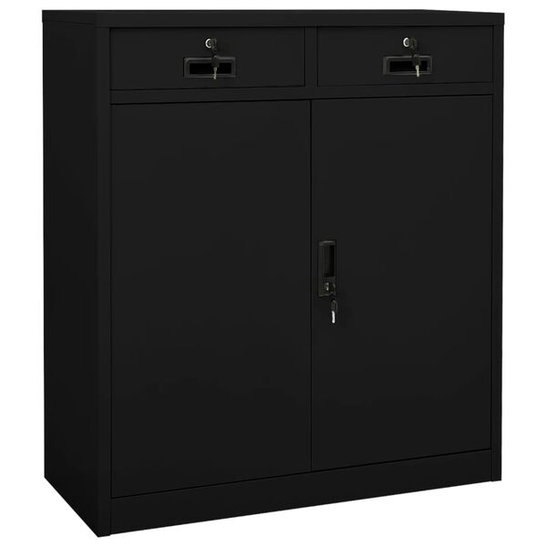 vidaXL Ντουλάπα Γραφείου Μαύρη 90 x 40 x 102 εκ. Ατσάλινη