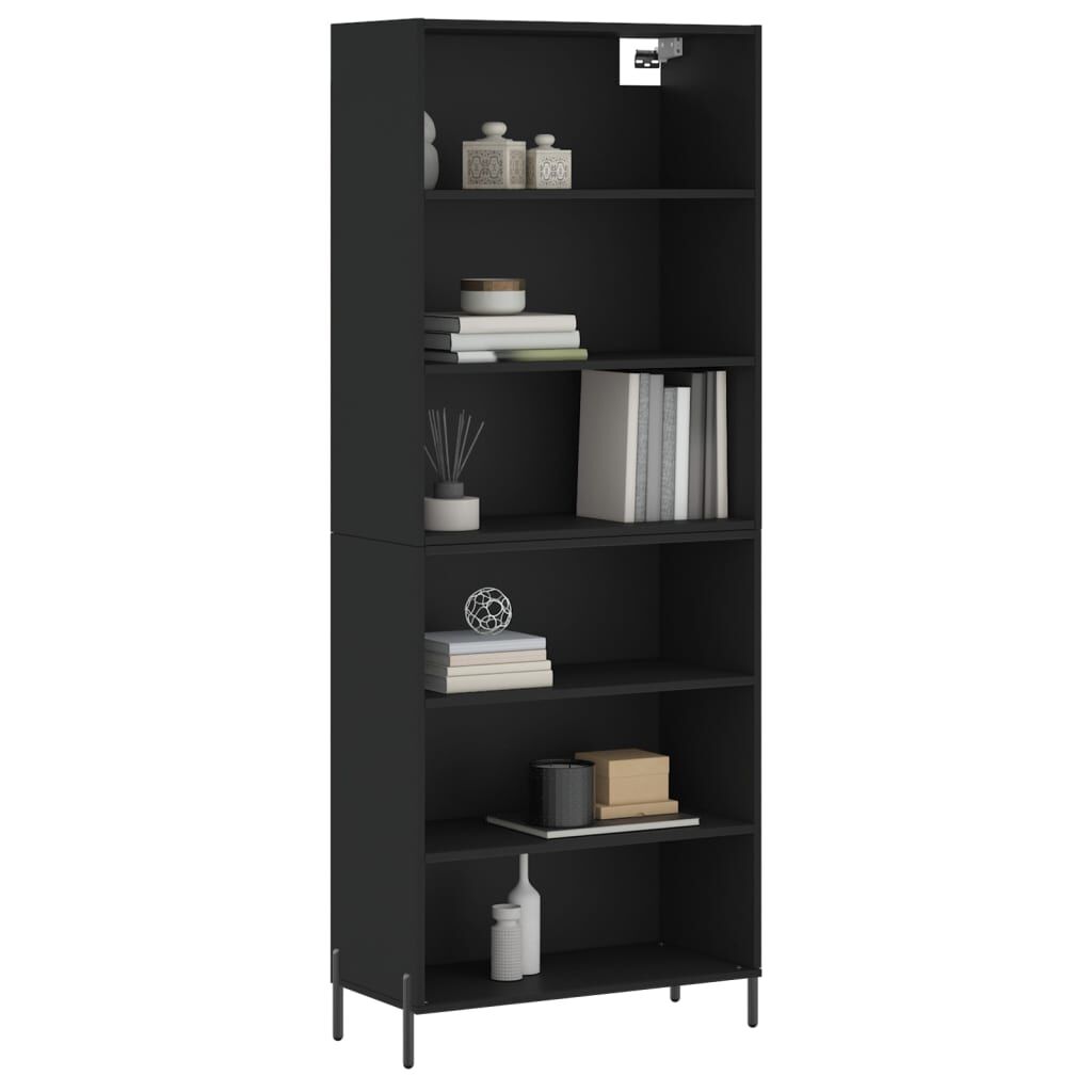 vidaXL Ντουλάπι Μαύρο 69,5x32,5x180 εκ. Επεξεργασμένο Ξύλο