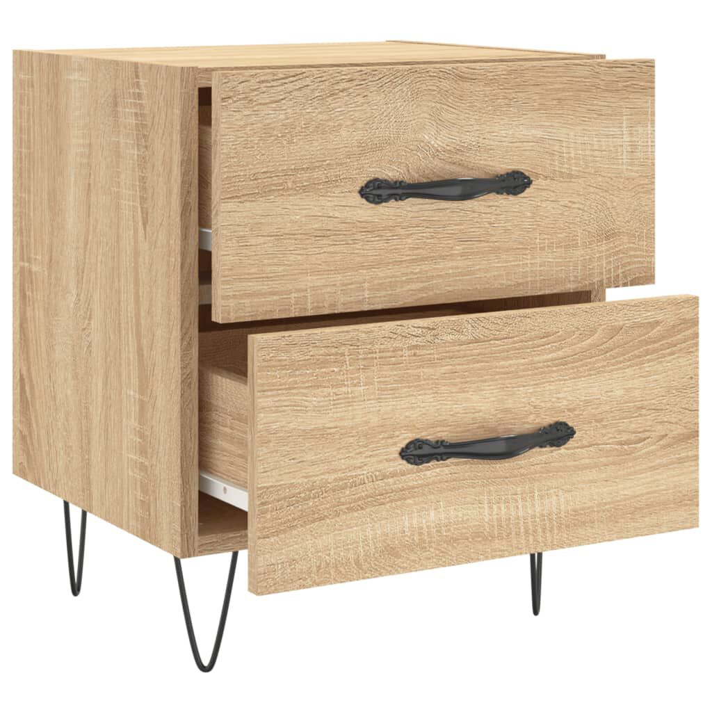 vidaXL Κομοδίνα 2 τεμ. Sonoma Δρυς 40 x 35 x 47,5 εκ. Επεξεργ. Ξύλο
