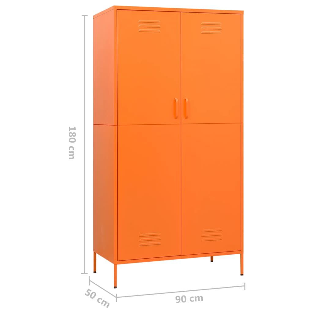 vidaXL Ντουλάπα Πορτοκαλί 90 x 50 x 180 εκ. από Ατσάλι