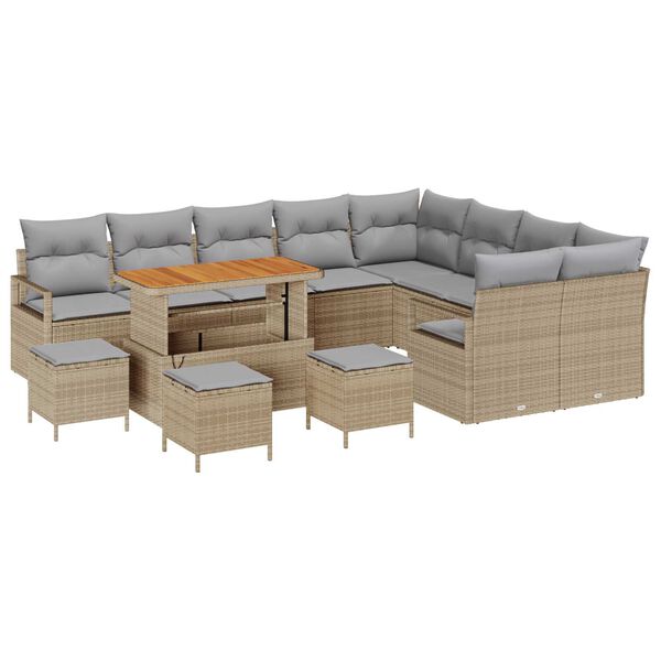 vidaXL Σετ Καναπέ Κήπου 13 pcs Μπεζ, Ανοιχτό Γκρι 110 x 55 x 71 εκ