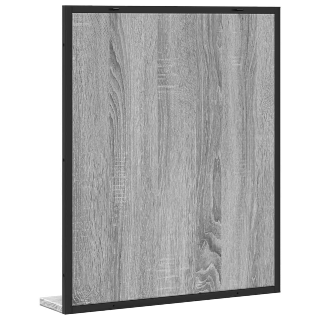 vidaXL Καθρέφτης Μπάνιου με Ράφι Γκρι Sonoma 50x12x60 εκ. Επεξ. Ξύλο
