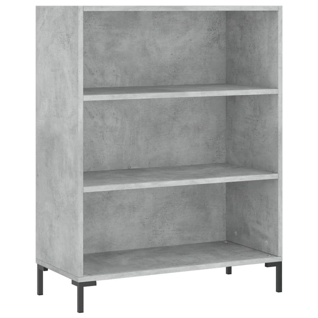 vidaXL Βιβλιοθήκη Γκρι Σκυροδέματος 69,5 x 32,5 x 90 εκ. Επεξεργ. Ξύλο