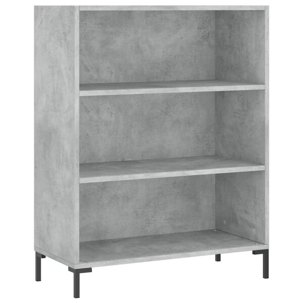 vidaXL Βιβλιοθήκη Γκρι Σκυροδέματος 69,5 x 32,5 x 90 εκ. Επεξεργ. Ξύλο