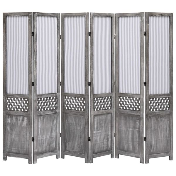 vidaXL Διαχωριστικό Δωματίου με 6 Πάνελ Γκρι 210 x 165 εκ. Υφασμάτινο