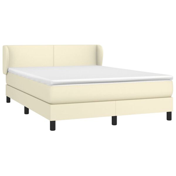 vidaXL &Kappa;&rho;&epsilon;&beta;ά&tau;&iota; Boxspring &mu;&epsilon; &Sigma;&tau;&rho;ώ&mu;&alpha; &Kappa;&rho;&epsilon;&mu; 140x200&epsilon;&kappa;. &alpha;&pi;ό &Sigma;&upsilon;&nu;&theta;&epsilon;&tau;&iota;&kappa;ό &Delta;έ&rho;&mu;&alpha;