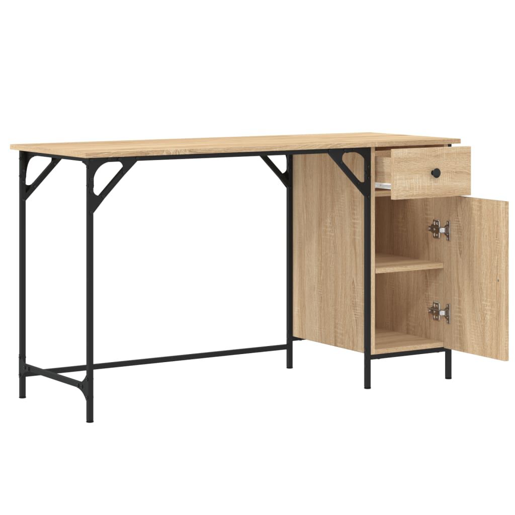 vidaXL Γραφείο Υπολογιστή Sonoma Δρυς 131x48x75 εκ. Επεξεργασμένο Ξύλο